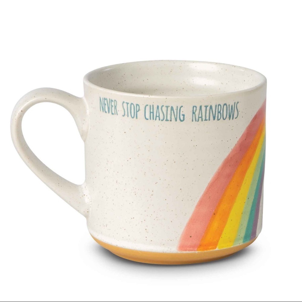 RAINBOW LOVE MUG Never Stop Chasing Rainbows‎ Mug 16 oz Spectrum Designz 2020